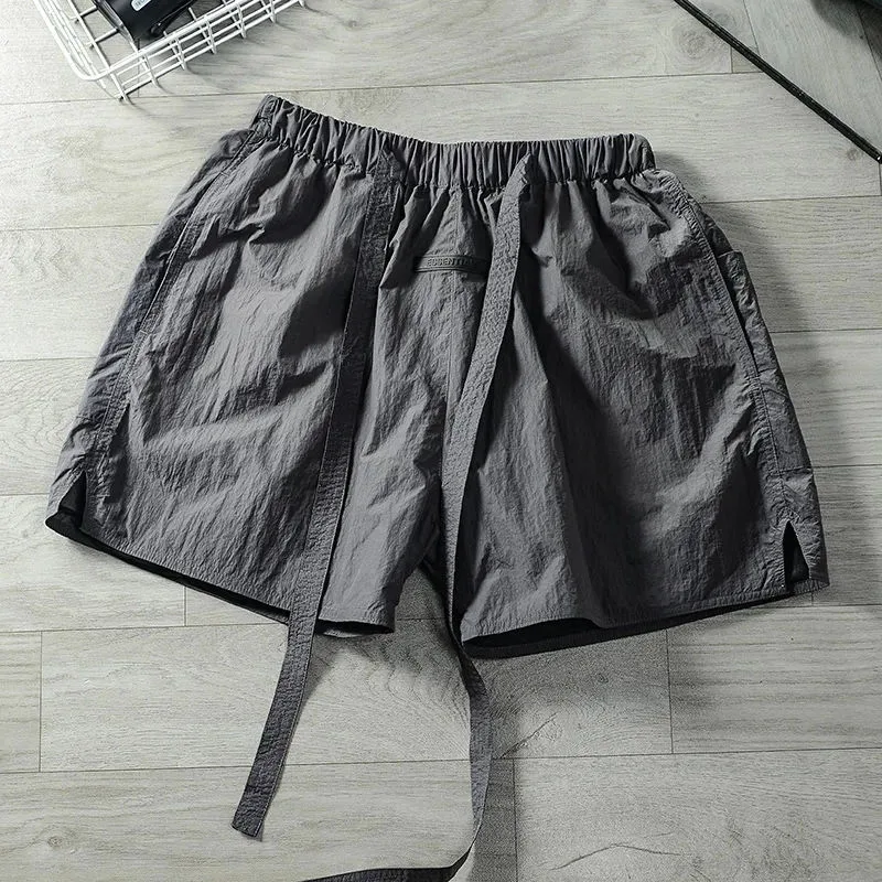 High Waist Jogging Wide Leg Shorts Women Y2K Korean Loose Streetwear Casual Sports Shorts BF Summer Baggy Drawstring Beach Short