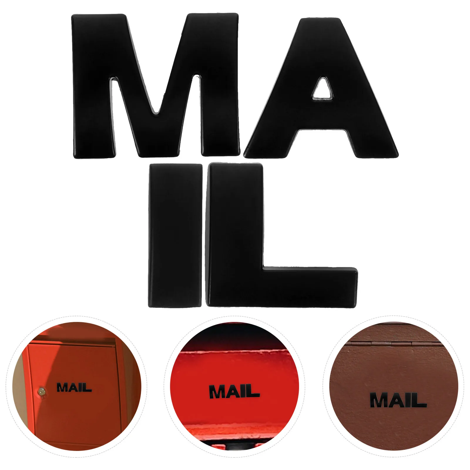 

4pcs Mailbox Letters Stickers Alphabet Adhesive Decals Self-Adhesive Waterproof Zinc Alloy Diy Label For Mailbox Cabinet Storage