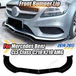 C218 Car Front Bumper Lip Splitter AMG Diffuser Lower Bumper Canard Kit For Mercedes-Benz CLS Class X218 CLS260 CLS300 2014-2017