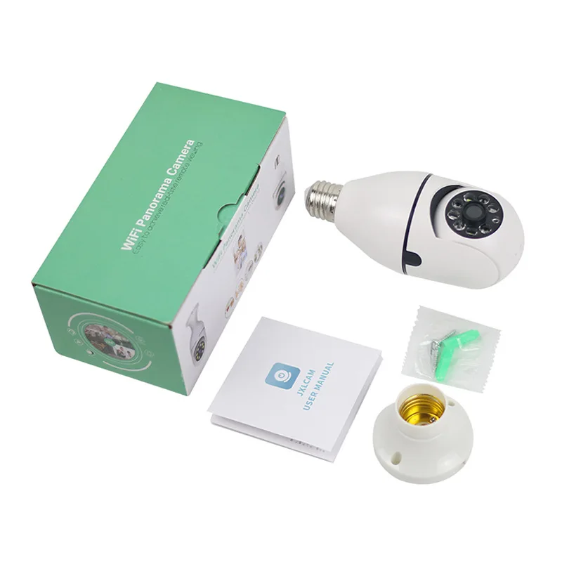 Bulb Camera 2.4G Wifi Surveillance IP Cam 1MP Cam Night Vision Full Color Automatic Human Tracking Video Security Monitor Camera