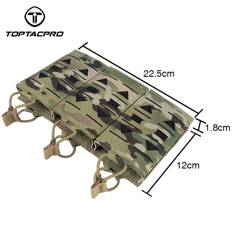 TOPTACPRO taktická časopis pouch MOLLE trojnásobný otěr odolné  brašna doručovatel laser krájet 5,56 mm hon výstřel 8515