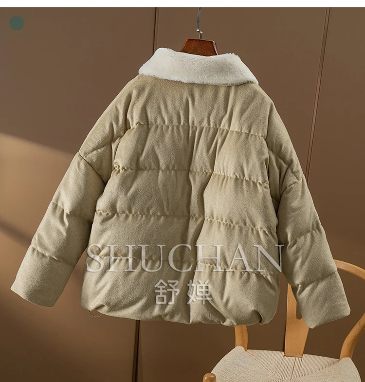 Camel + Cashmere + Wool 90 Goose Down Jacket Women Abrigos Mujer Invierno 2024 Winter Warm  Casacos De Inverno Feminino