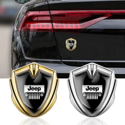 3D Gold/Silver Shield Logo Car Trunk Badge Sticker car Accessories For Jeep Grand Cherokee Wrangler JK Compass Renegade Liberty
