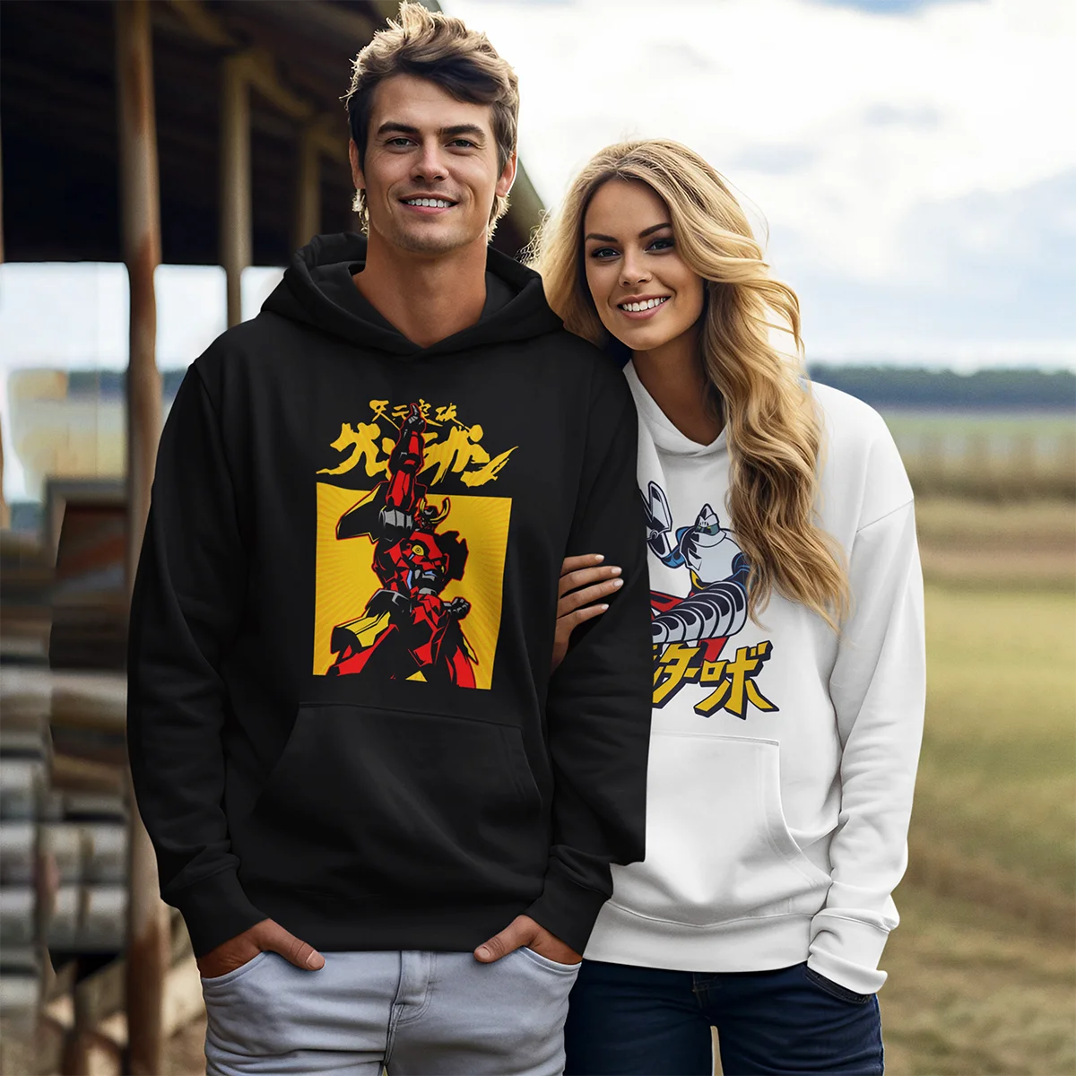 

236 Gurren Cover vintage Anime pop japan style mecha Super robot grendizer manga Jumpers Hoodies Casual Hooded