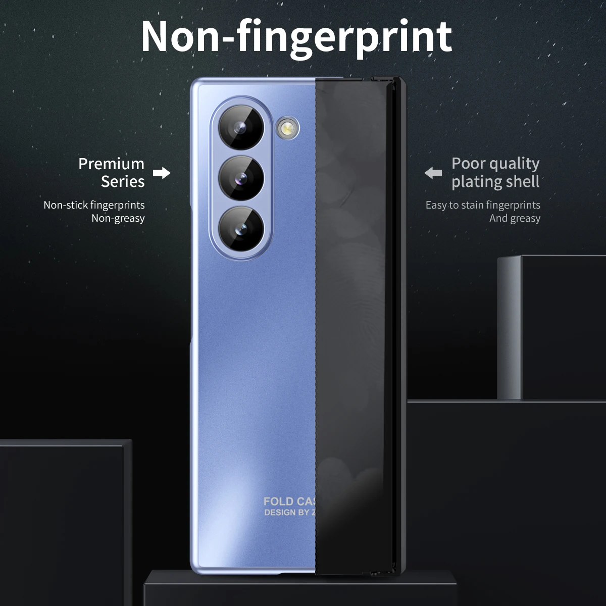 For Samsung Galaxy Z Fold 6 5 4 3 Case Luxury Skin Friendly Matte Folding All Inclusive with Tempered Film Shockproof Hard Cover