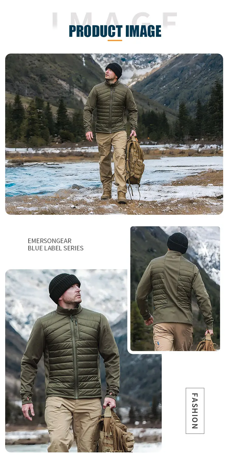 Emersongear Blue Label Snow Panther Mittellagige Thermojacke Wärmemantel Sweatshirt Oberbekleidung Sport Camping Pendler EMB9757 – Detail 9