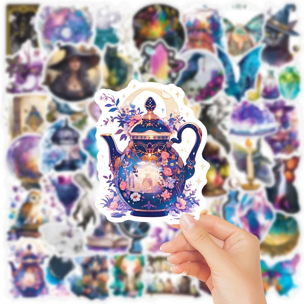 10/50pcs Gothic Magic Moon Cat Witch Stickers Astrology Tarot Decals DIY Laptop Scrapbook Fridge Phone Graffiti Toy Sticker