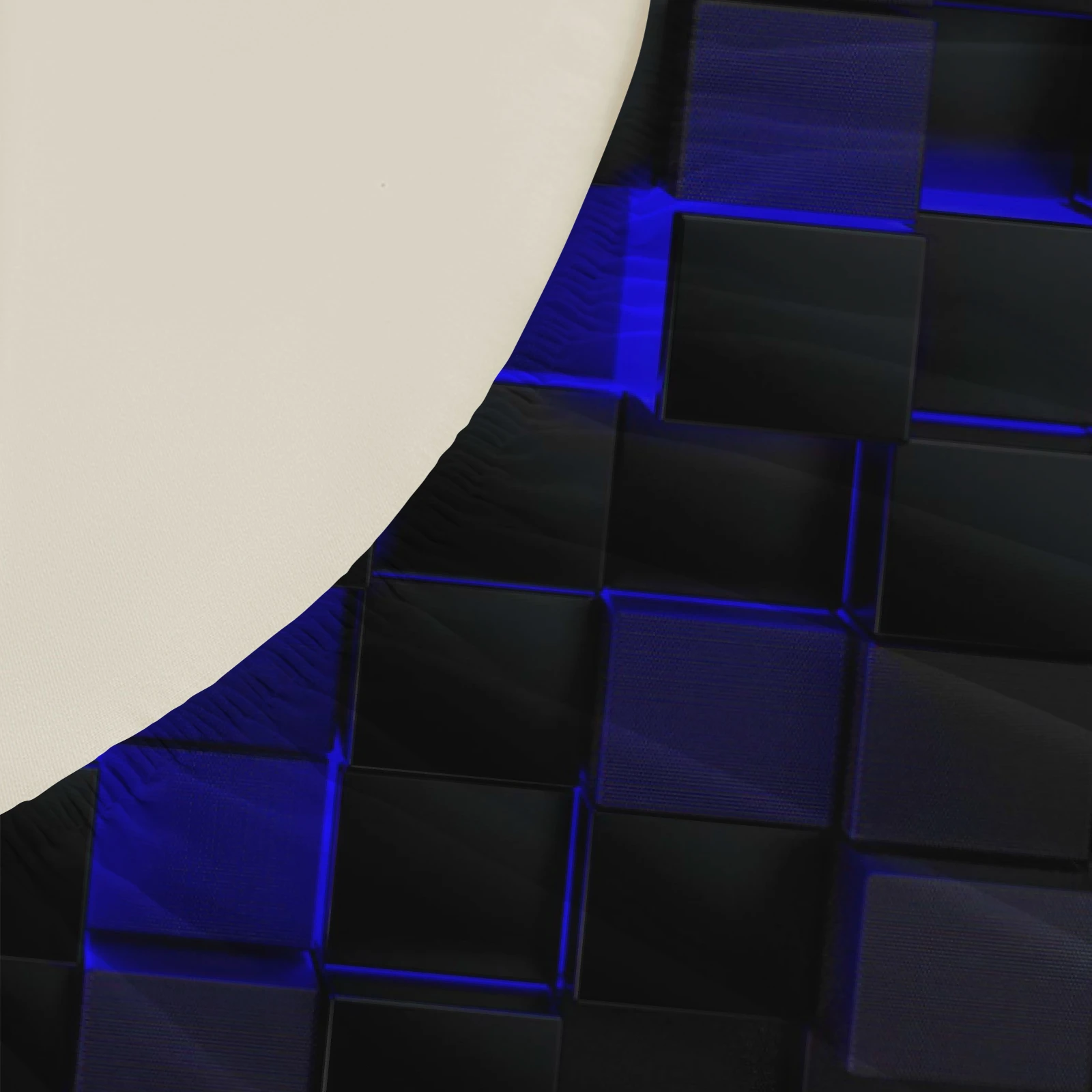 1 Stück 3D-geometrisches quadratisches Spannbettlaken, schwarz, blau, leuchtende Würfelstruktur, weiche Mikrofaser-Bettwäsche für moderne Schlafzimmerdekoration – Detail 8