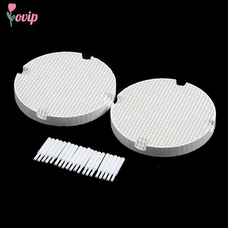 2Pcs Dental Lab Honeycomb Firing Trays with 20Pcs Zirconia Pins Pan Rack Circle