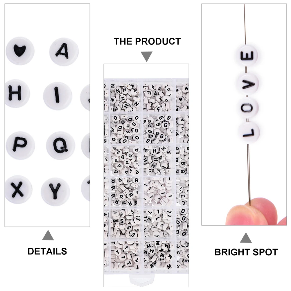 

Alphabetical Bead Set Bracelets Beads Accessories Letter Jewelry Craft Kit Acrylic