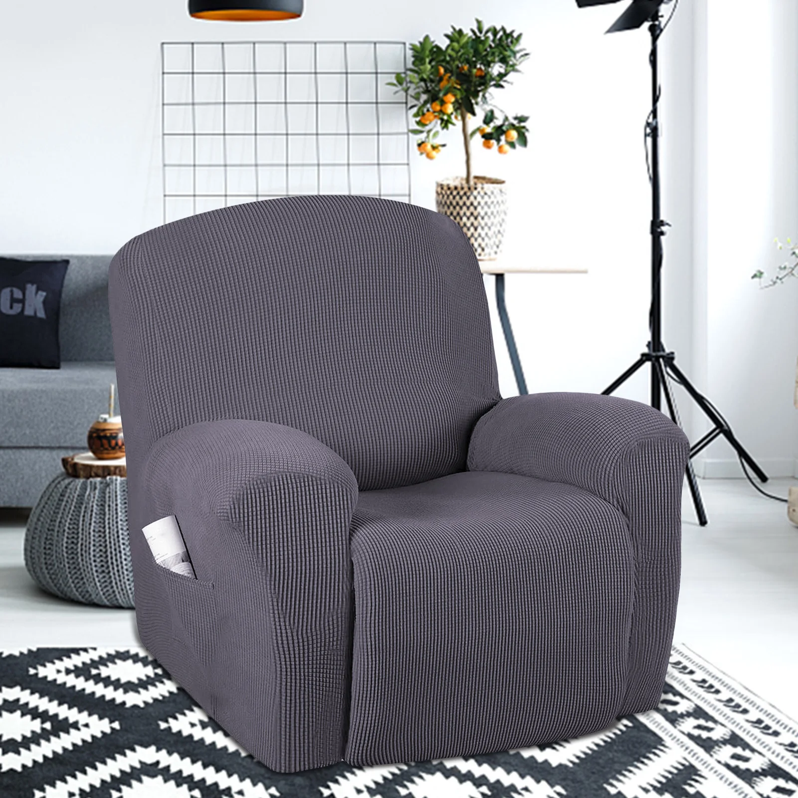 

Recliner Cover Polyester Material Stylish Design Easy to Install Sofa Furniture Protector Comfortable Experience