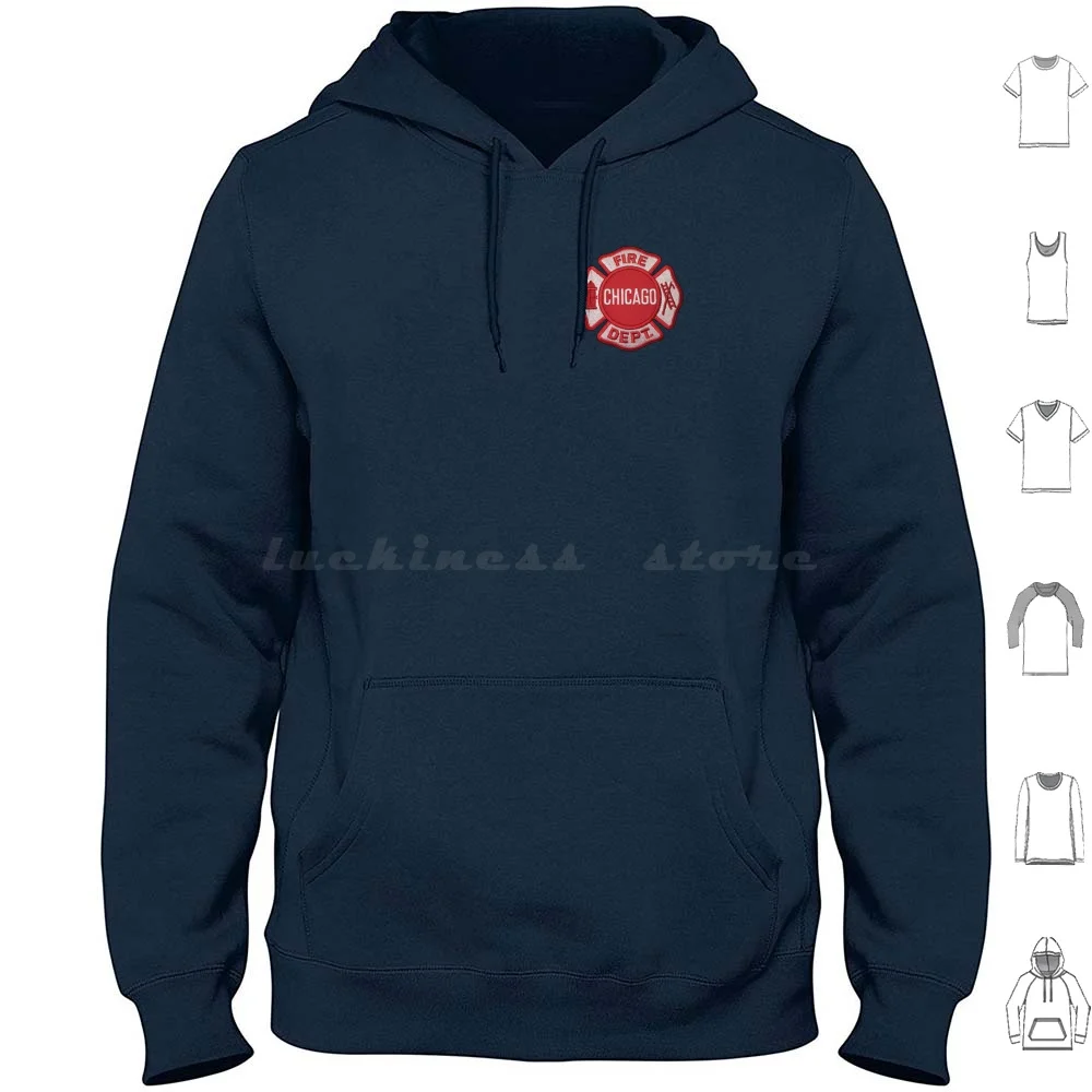 Chicago Fire Department Hoodie cotton Long Sleeve Chicago Fire Department Truck Engine Logo Fireman Firefighter Fire Fighter