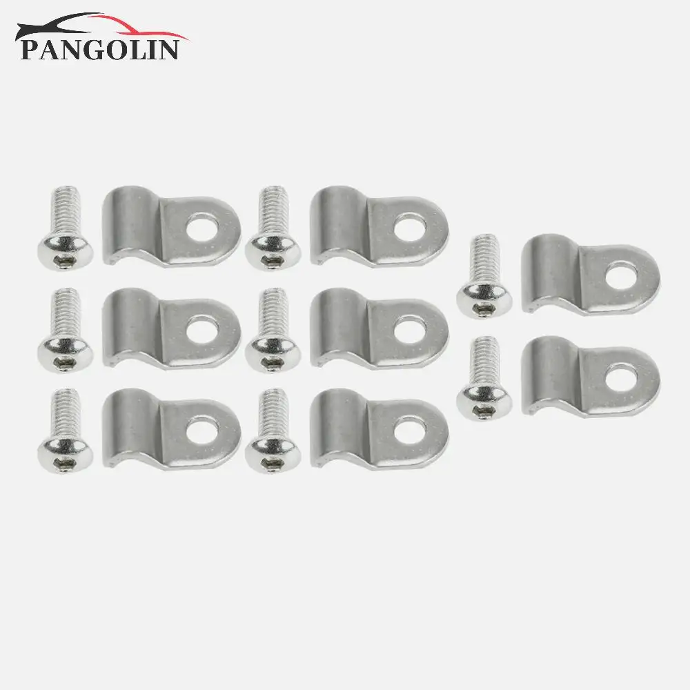 

Зажимы тормозной магистрали из нержавеющей стали, 16 шт., 3/16 дюйма, полированные зажимы с шестигранными винтами для надежной установки тормозной магистрали Hot Rod