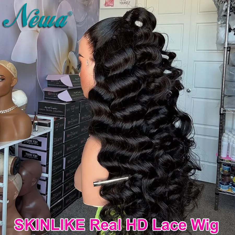 

Newa Hair Skinlike Real HD Lace Frontal Wig Натуральная линия волос Предварительно выщипанные отбеленные узлы Человеческие волосы Бесклеевой парик 5x5/6x6 HD Lace
