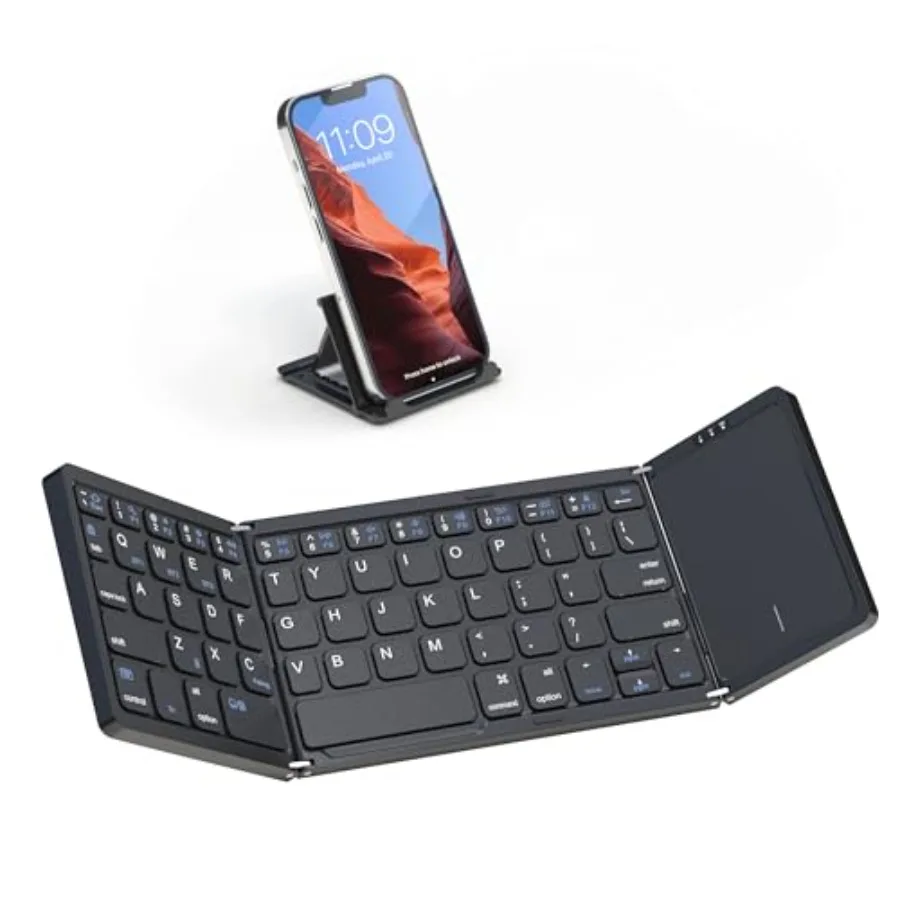 

Foldable Bluetooth Keyboard Folding Portable Wireless Keyboard with touchpad Travel Pocket Keyboard for iOS Android Windows Mac