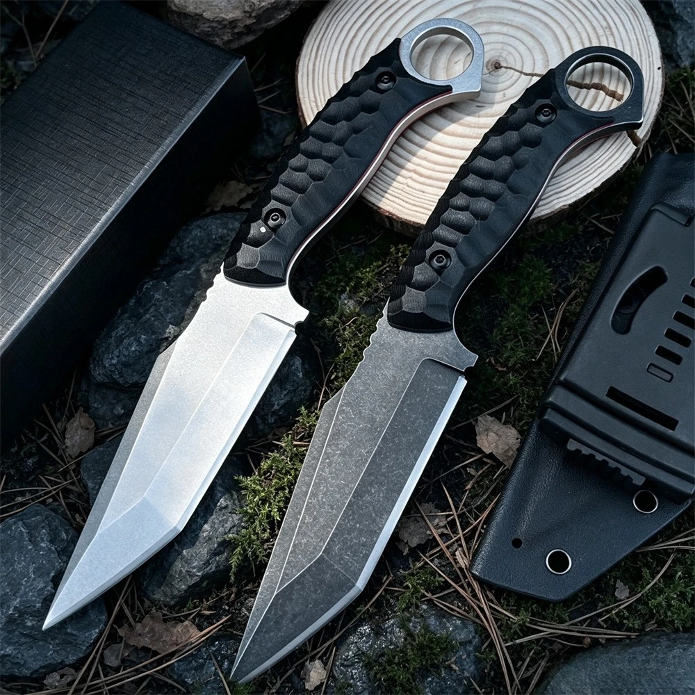 Well-Crafted Fixed Knife – 7Cr13MoV Steel, Non-Slip G10 Handle – Designed for Camping Expeditions, Angling Outings, and EDC
