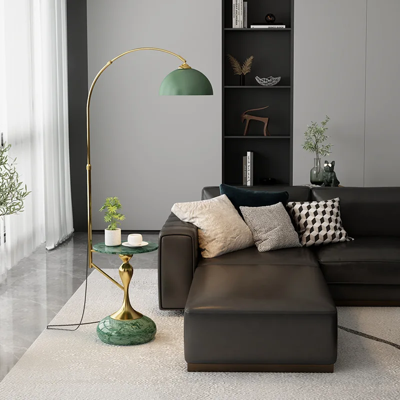 Salón, lámpara de pie, premium, sofá, lámpara de pesca, mármol