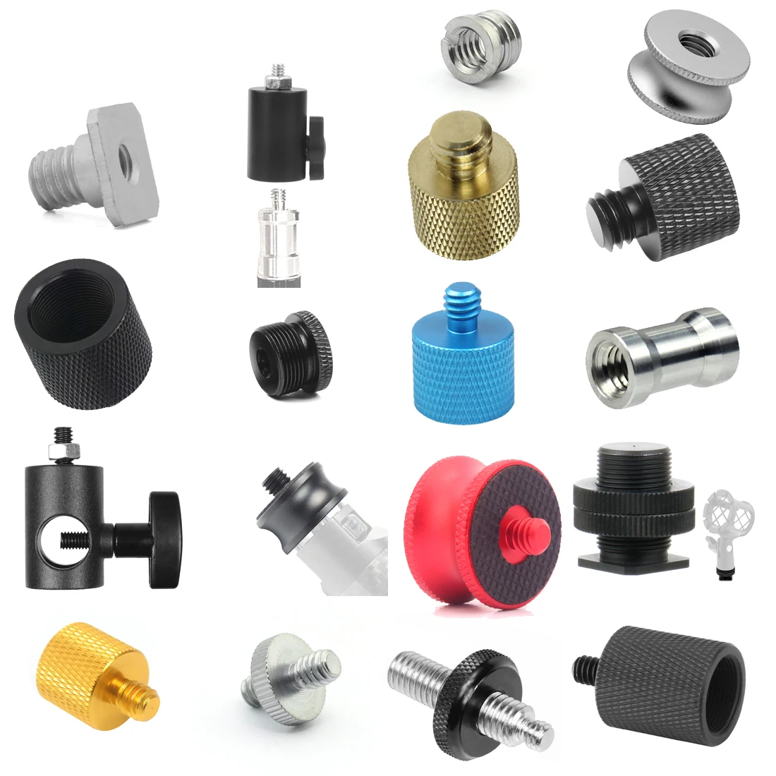 1/4 3/8 5/8 M6 M5 M4 M10 Schraube Konverter Adapter Männlich Weiblich für Stativ Mikrofon Lichter Flash Ball Kopf Projektor Kamera Halterung – Detail 1