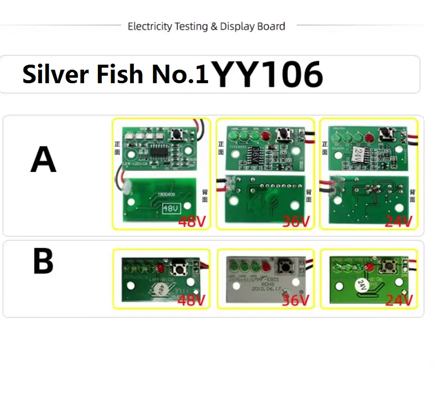 Battery Level Display Panel - Voltage Detection for 24V/36V/48V Lithium Battery Packs of Electric Bicycles, Scooters and Power-A