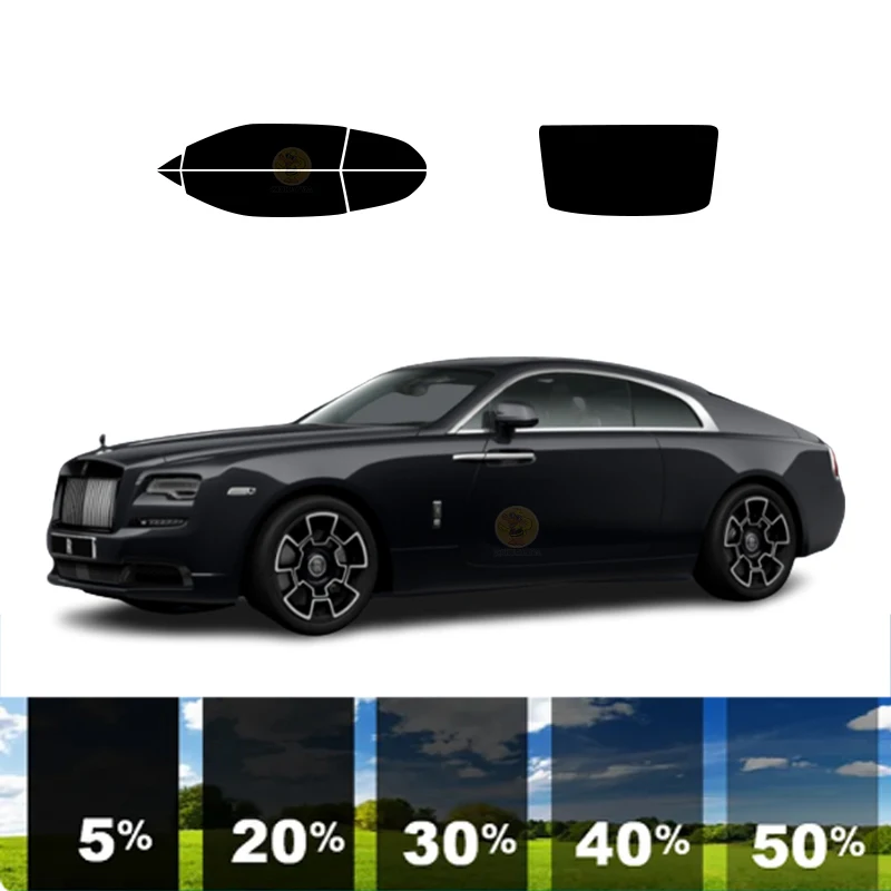 

precut Removable Window Tint Film For Car 100% UVR 5%-70%VLT Heat Insulation Carbon ﻿For ROLLS-ROYCE WRAITH 2 DR COUPE 2014-2021