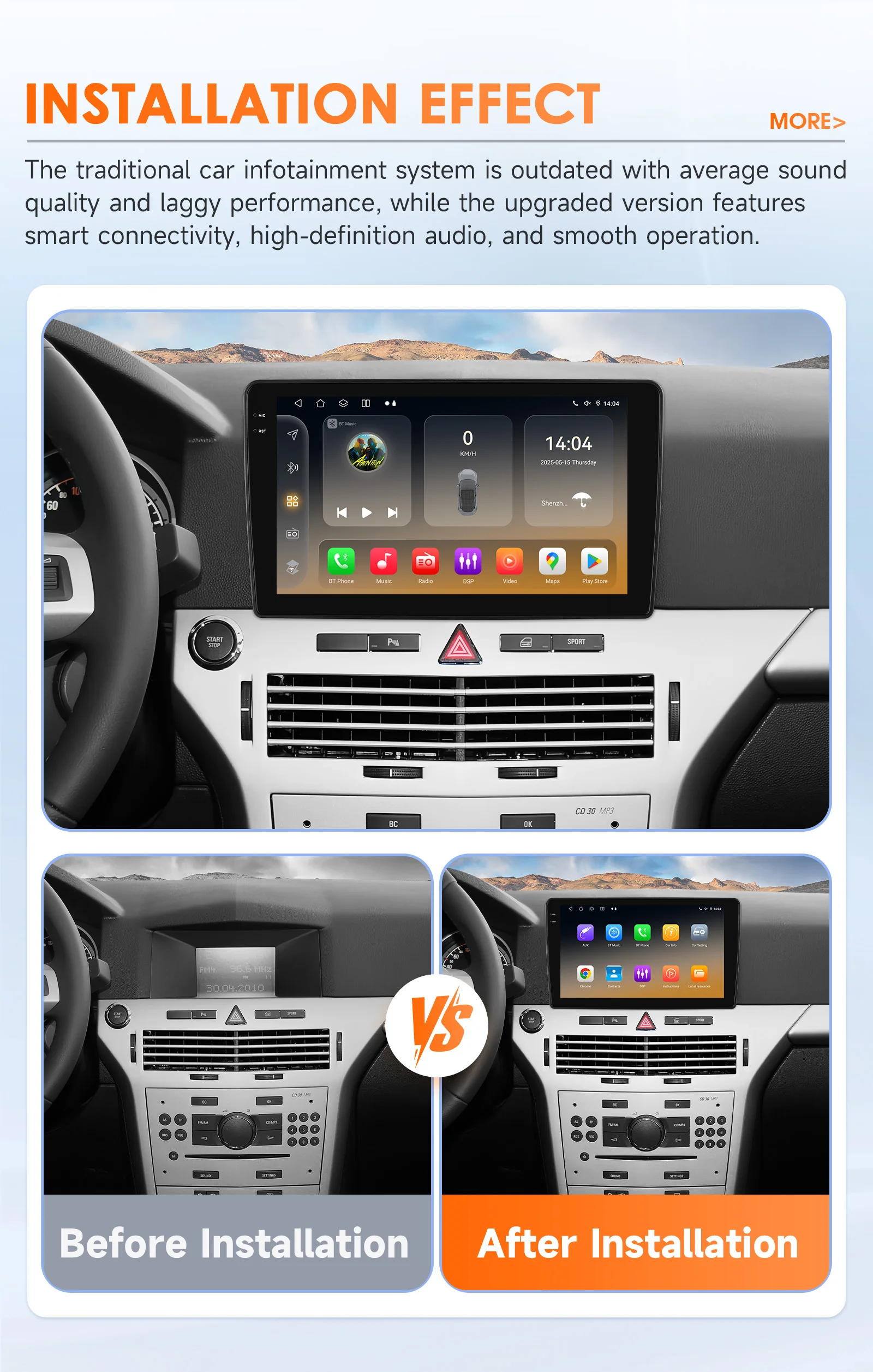 Hizpo Android 14 Octa Core Auto Stereo Für Opel Astra H 2006 2007 2008-2014 Carplay Wifi GPS 4G DSP Auto Radio Kopf Einheit Bildschirm – Detail 7