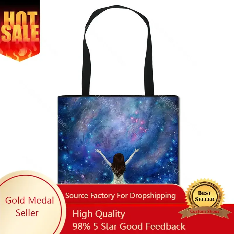 

Galaxy Star Printing Women Handbag Ladies Fashion Shoulder Bags Teenager Girls Storage Bag Female Totes Shopping Bag