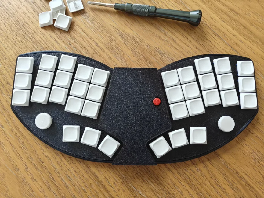 

36key Ergonomic Keyboard 1350 Wireless Small Red Dot Custom Double Knobs Bluetooth Dual-mode Hot Swap VIA Mechanical Keyboard