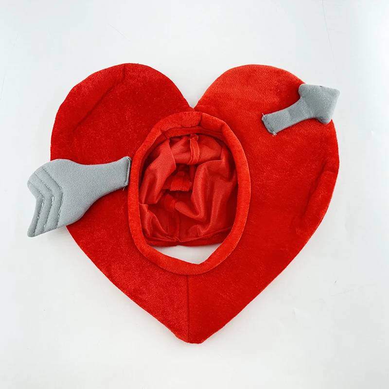 The Heart Of Love Head Cover Red Hat Funny Head Cap Valentine's Day Wedding Decoration Supplies