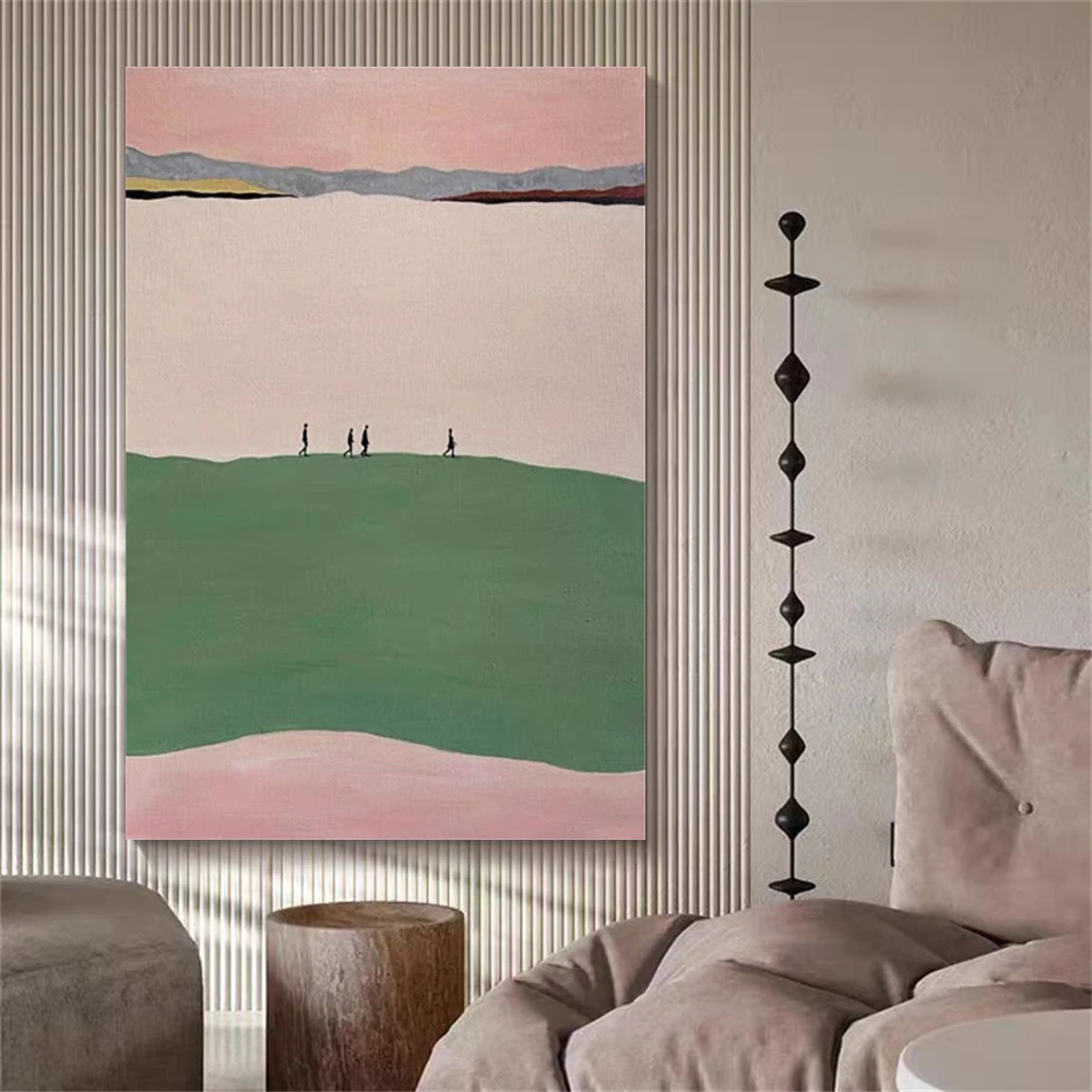 

Nordic Abstract Live Image Natural Scenery Canvas Poster 100% Hand-Painted Knife Oil Paintings Wall Art Sofa Home Decor Pictures