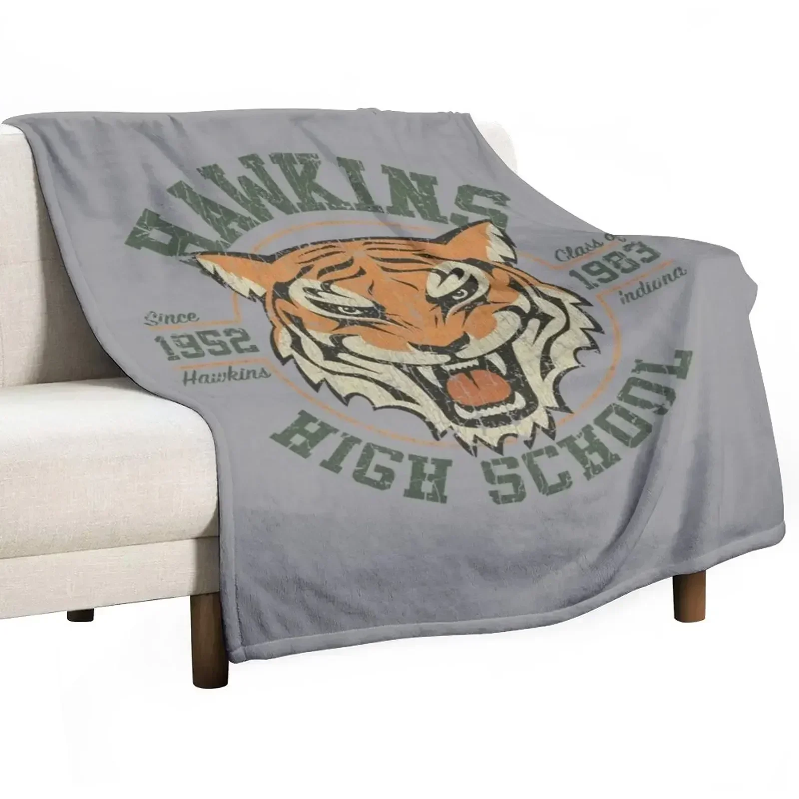 Hawkins High School 1983 Throw Blanket Soft Big Plaid on the sofa Hairys Weighted Sofa Quilt Retros Blankets