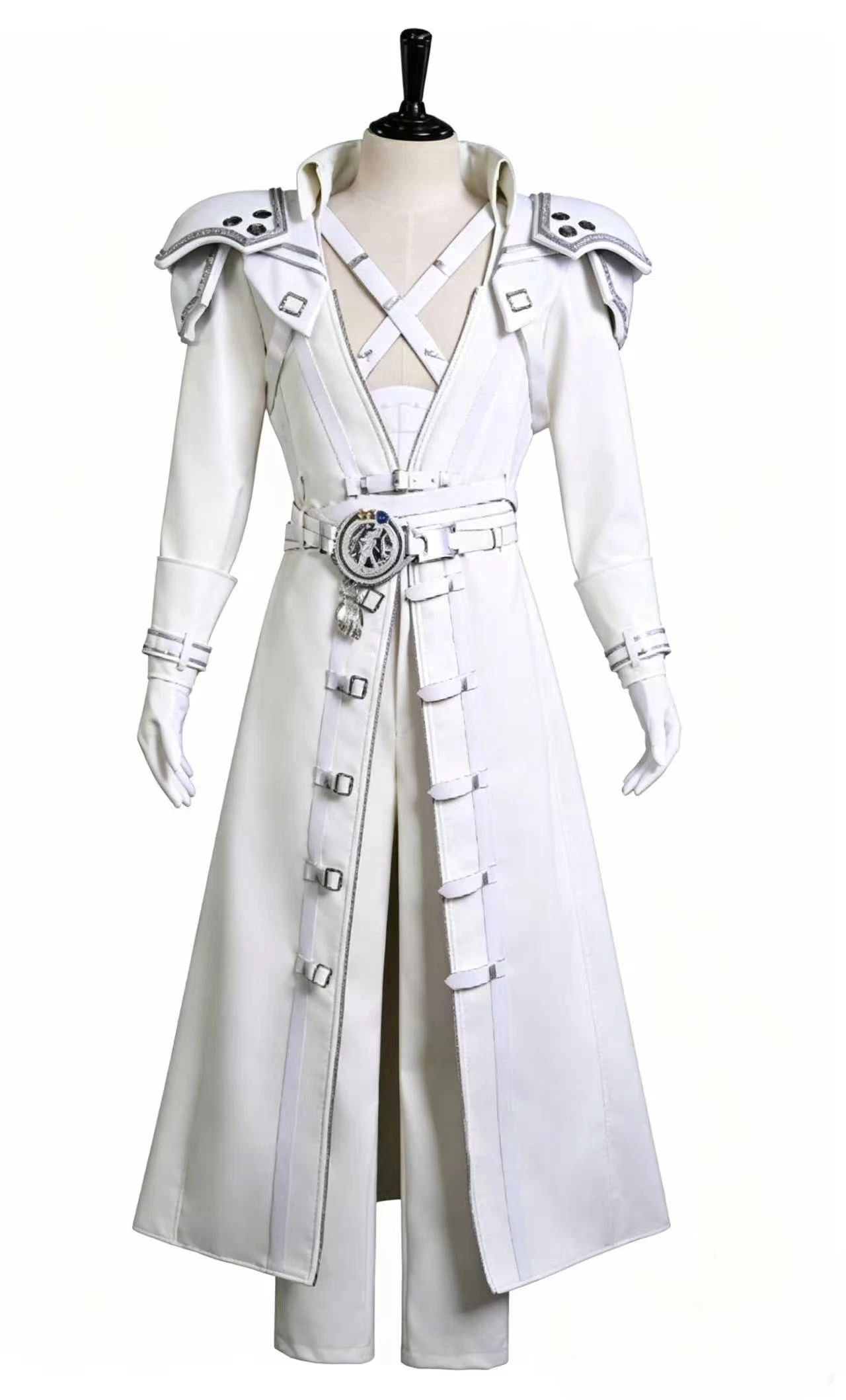 Sephiroth Pure Angle Fantasy White Pauldrons FFVII Cosplay Costume Full Set for Men Halloween Comic Con Role Play Anime Outfit