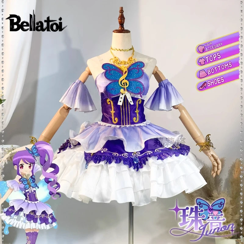 

Аниме Pripara Junon, карнавальный костюм, милое платье Лолиты, комплект аксессуаров, идеально подходящий для вечеринок и Рождества, милая униформа Джунна