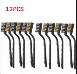 12pcs computer industrial toothbrush mini copper steel wire brush stainless steel wire brush dust hard cleaning toothbrush