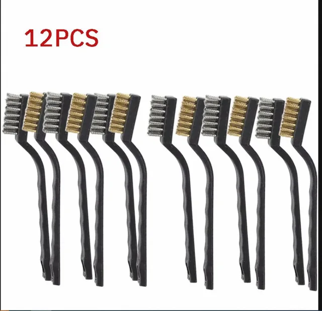 12 sztuk komputerowa przemysłowa szczoteczka do zębów mini szczotka z drutu miedzianego ze stali nierdzewnej szczotka druciana do kurzu twarda szczoteczka do czyszczenia