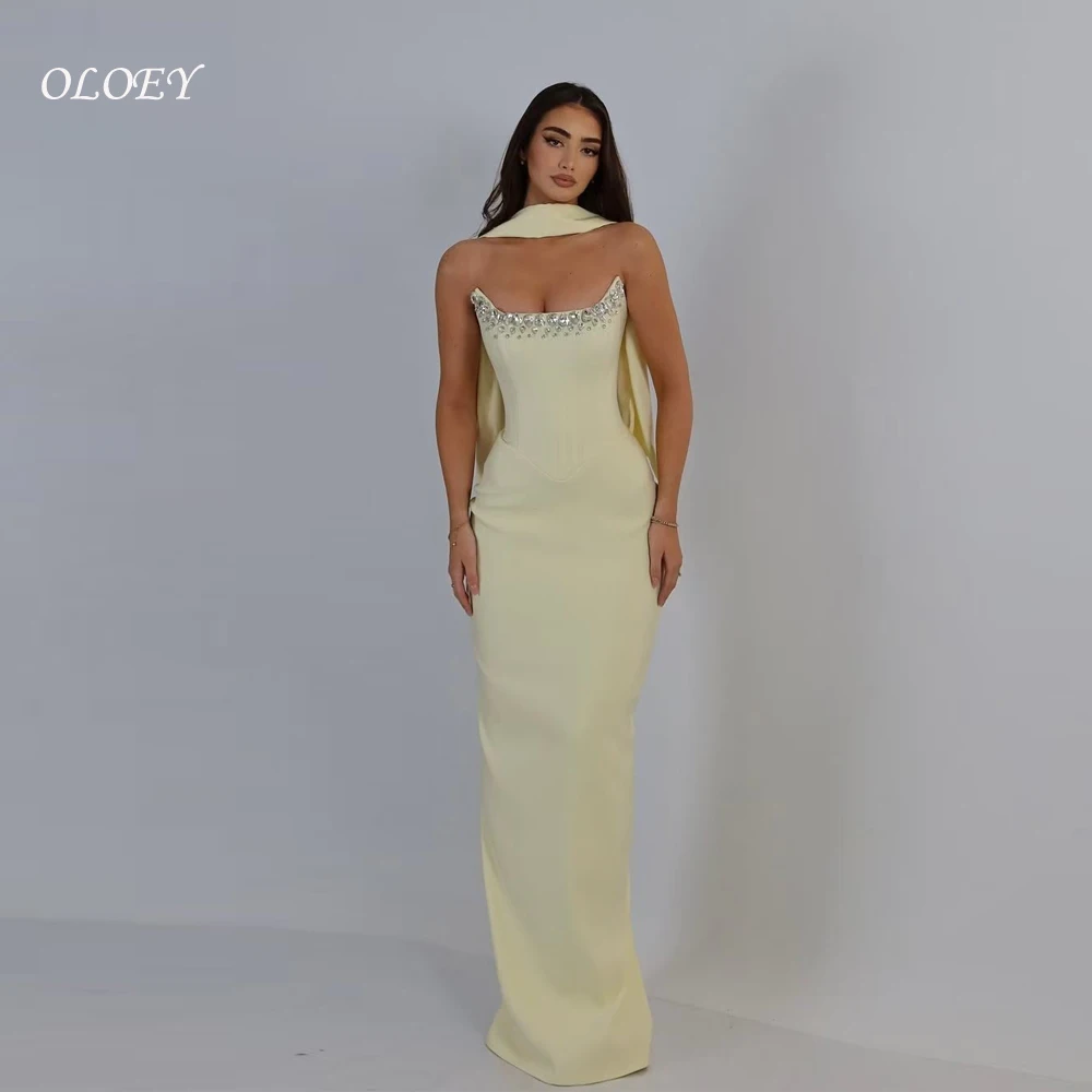 OLOEY Saudi-Arabien Meerjungfrau Prom Abendkleider Trägerlos Gefrieste Nacht Party Kleid 2025, Cocktail Prom Kleider Angepasst