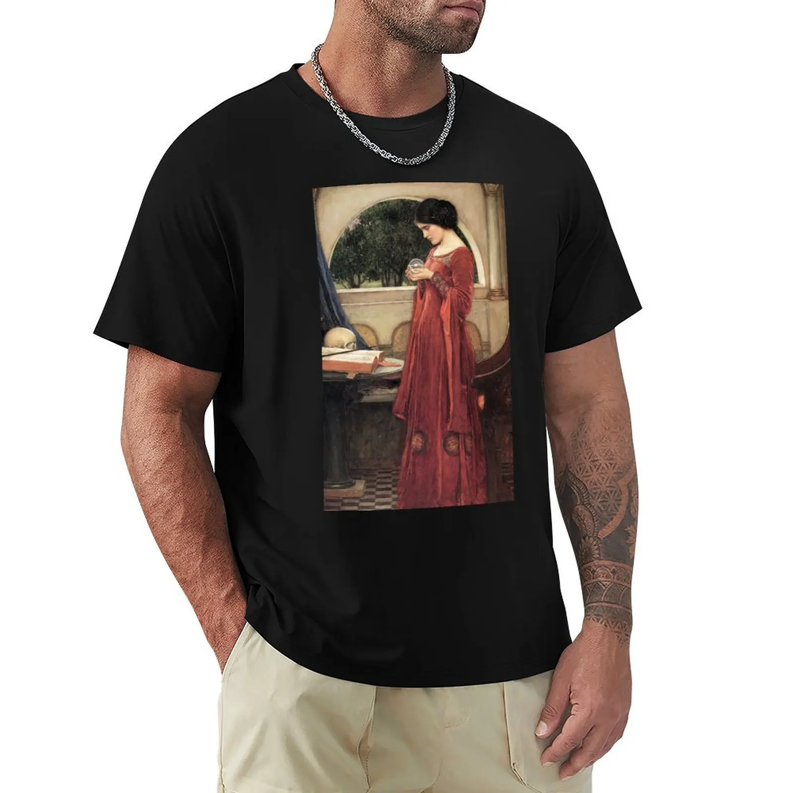 

The Crystal Ball by John William Waterhouse T-Shirt funny costumes Man t-shirt t shirts men