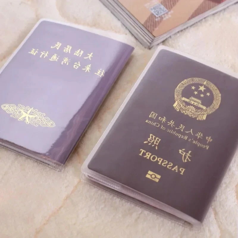 

1 шт., прозрачная/матовая обложка для паспорта с карманом для слота для билетной карты для дорожного кошелька, обложка для паспорта, защитный чехол для рукава