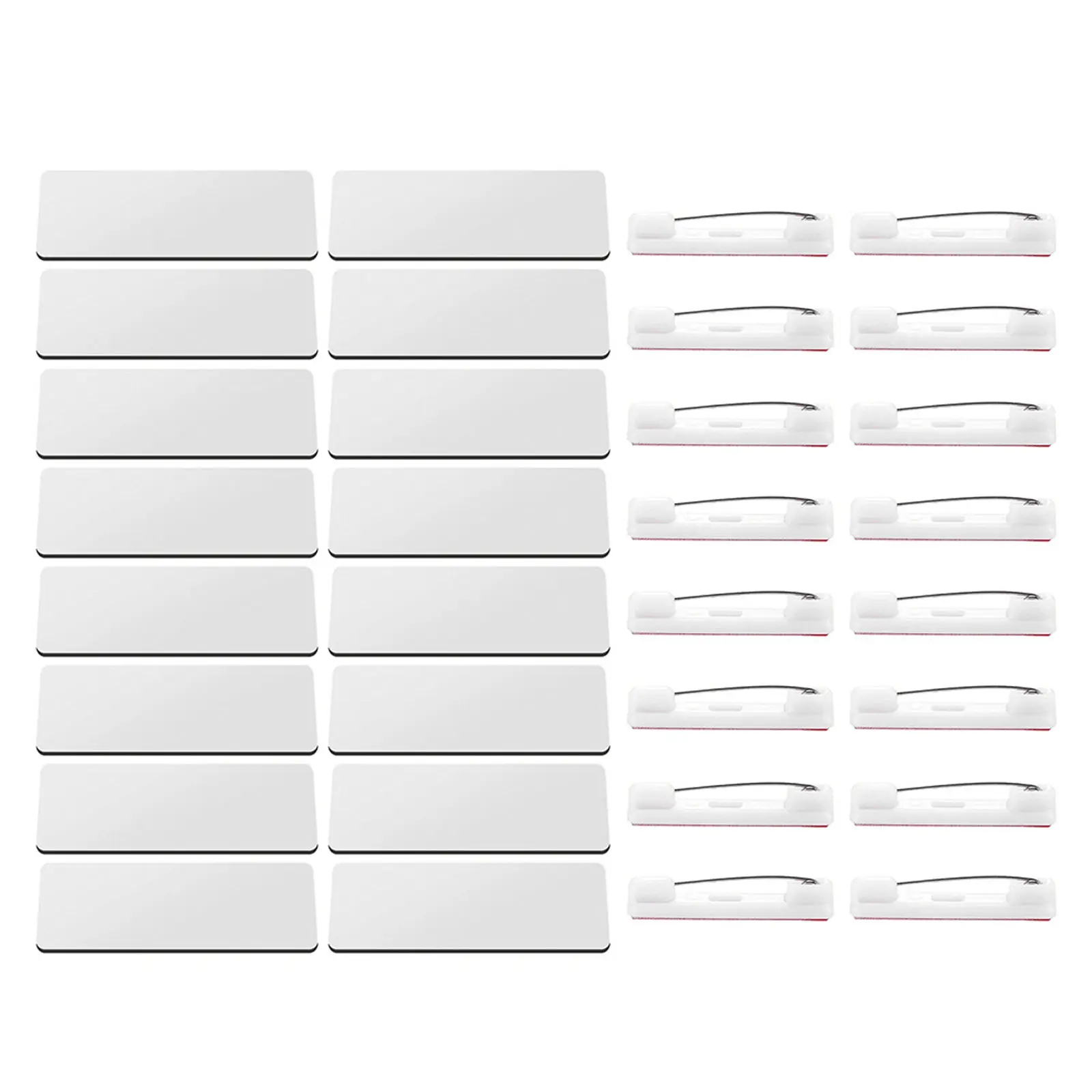 24Sets Name Tag Blank Office Employee Badges Pin Identification Sublimation DIY Conference Work Uniform Badges