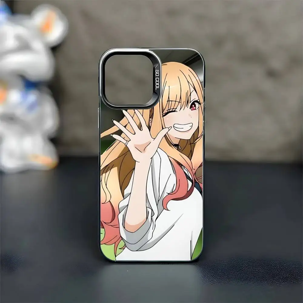 Meu vestido querido anime capa de telefone para iphone17,16,15,14,13,12,11 pro max blcak colorido banhado a prata dentro da capa de telefone