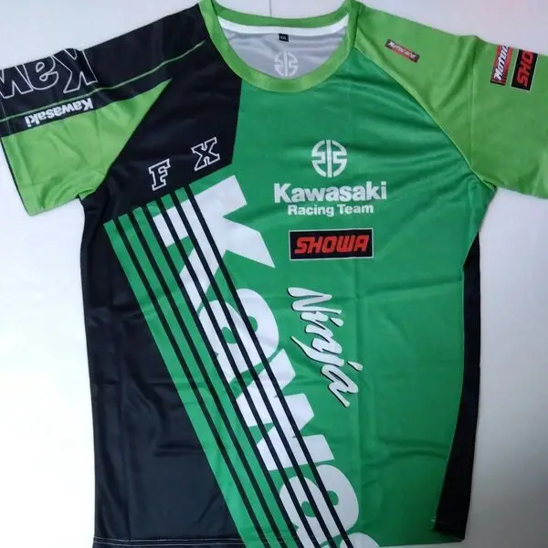 

Мужская быстросохнущая футболка Kawasaki Competition, Джерси, мотоциклетная спортивная футболка с короткими рукавами, впитывающая пот, футболка для езды по бездорожью