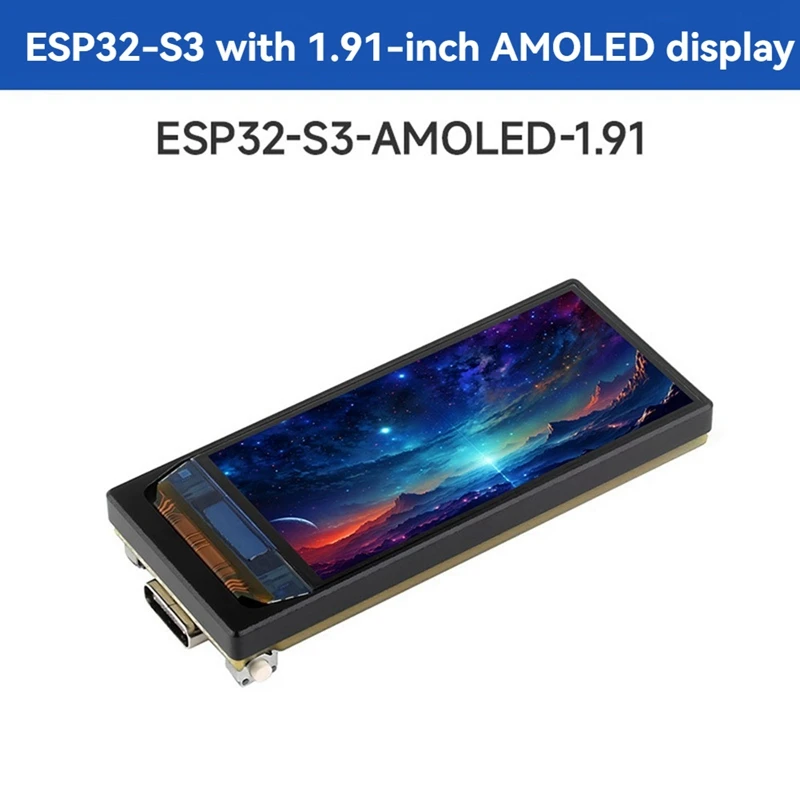 ESP32-S3 AMOLED 1.91 인치 디스플레이 개발 보드, 듀얼 코어 지원, 2.4Ghz 와이파이 블루투스 개발 보드