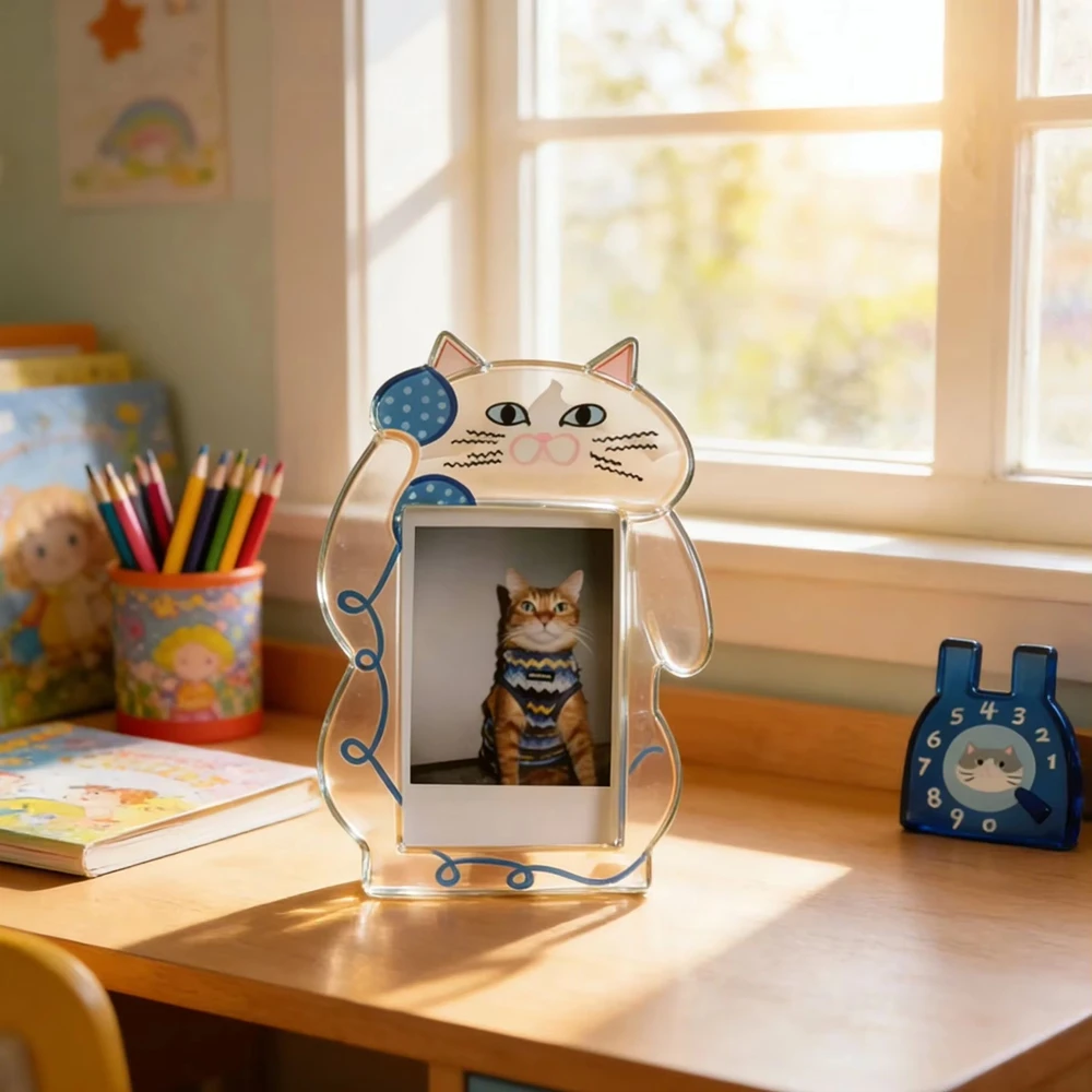 Photo Frame 3-inch Pet Photo Frame Cute Style Acrylic Photo Display Collection Frame Creative Home Office Desktop Decoration