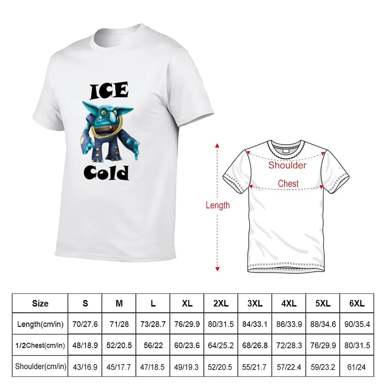 ice cold chill bill from skylanders T-Shirt korean fashion tops plain Men's t shirts Anime Graphic T-shirts for Men Clothing