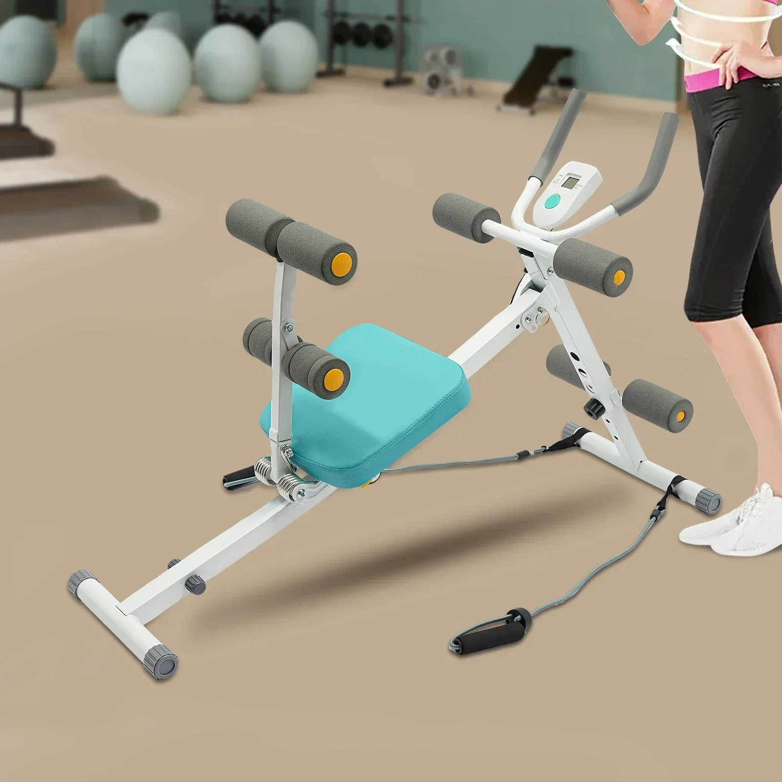 

Abs Workout Equipment for Home Gym Whole Body Workout Waist Trainer Core Abs Exercise Machine with Resistance Bands&LCD Display