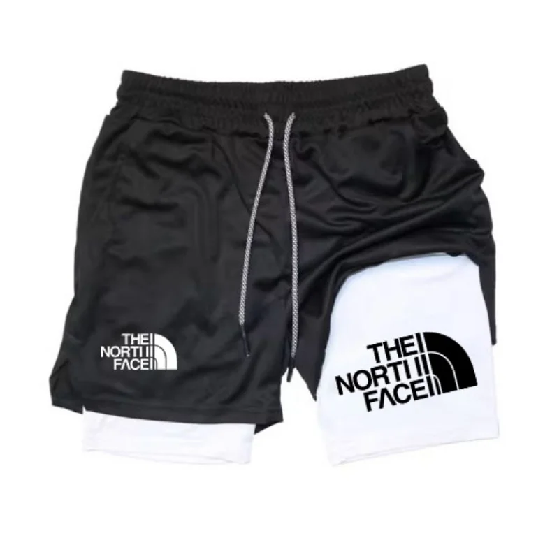 Pantaloncini da corsa mimetici 2024 Pantaloncini da palestra da uomo 2 in 1 a doppio strato ad asciugatura rapida Pantaloncini da jogging fitness da uomo