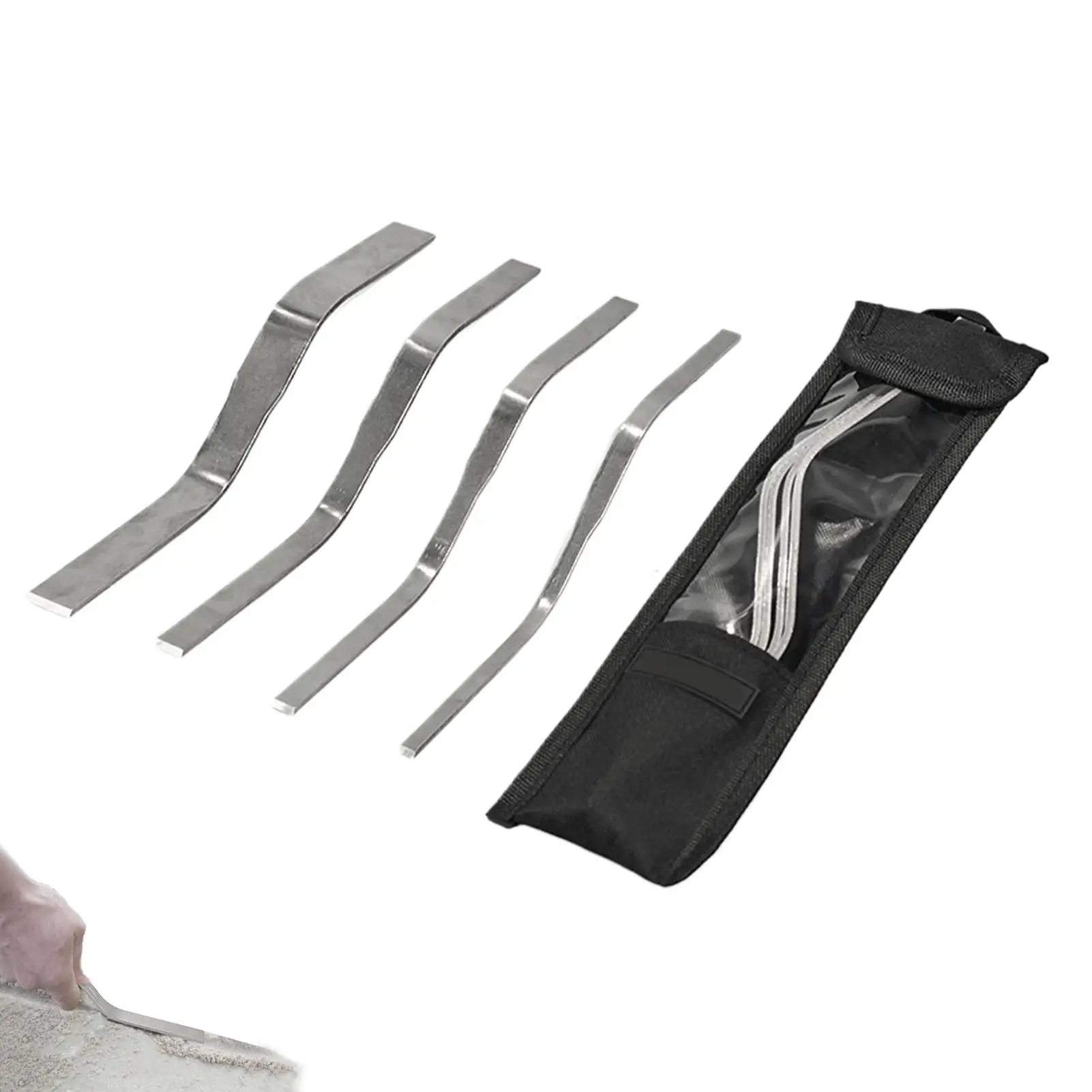 4pcs Stainless Steel Tuck Pointing Tools Double Headed S-shape Trowel Brick Jointer Mortar Finishing Tool Masonry Jointing Tool