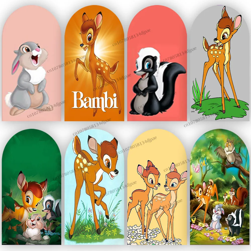 

Cartoon Bambi Backdrop Arch Cover Girl Kid Birthday Party Background Photography Decor Props Baby Shower Banner Polyester Custom
