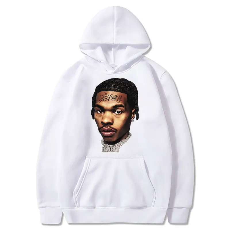 Hip Hop Rapper Lil Baby Graphic Hoodie Men's Retro Gothic Long Sleeve Oversized Autumn Winter Casual Pullovers Streetwear Unisex