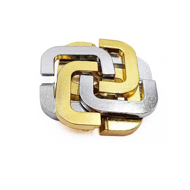 Disentanglement Four Leaf Clover Unlock Interlocking Puzzle Metal Brain Teaser IQ Test Intellectual Gifts Educational Toys