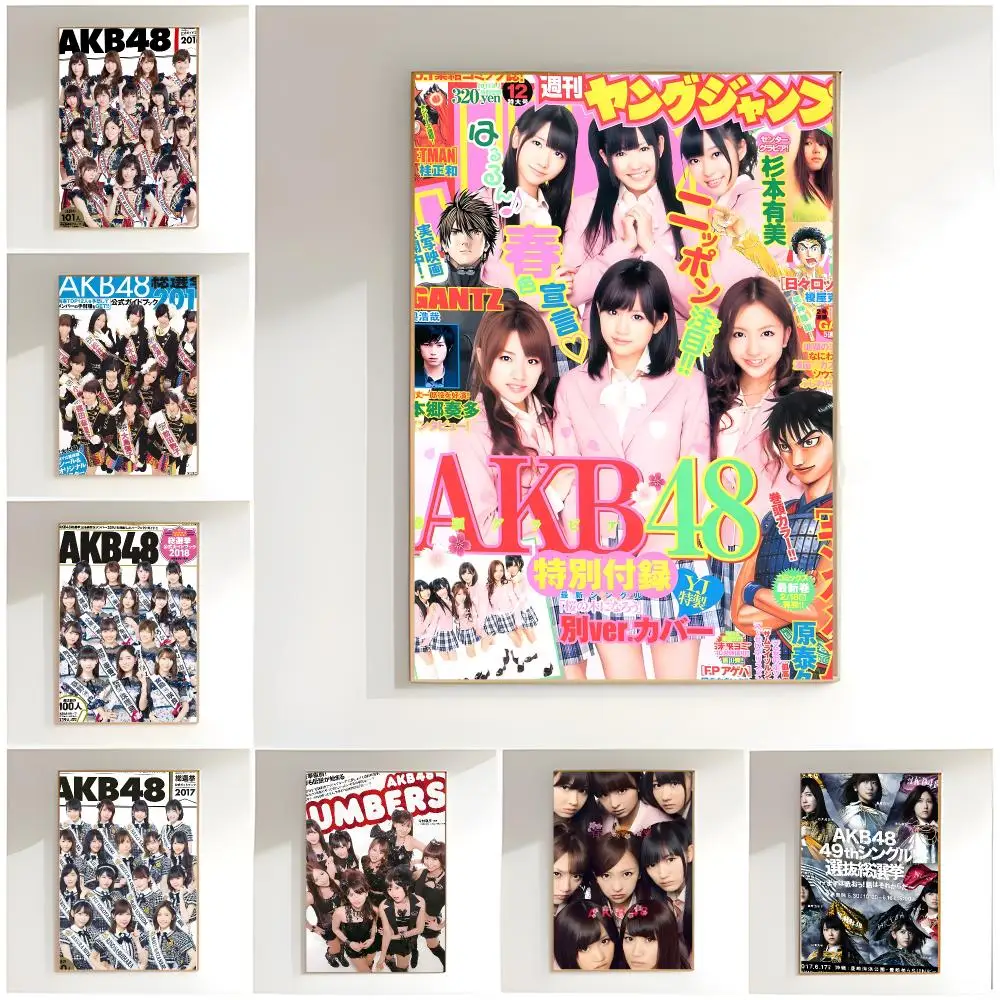 kpop group a-akb48 Poster Classic Wall Art  Home Decor  Peel and Stick Unframed
